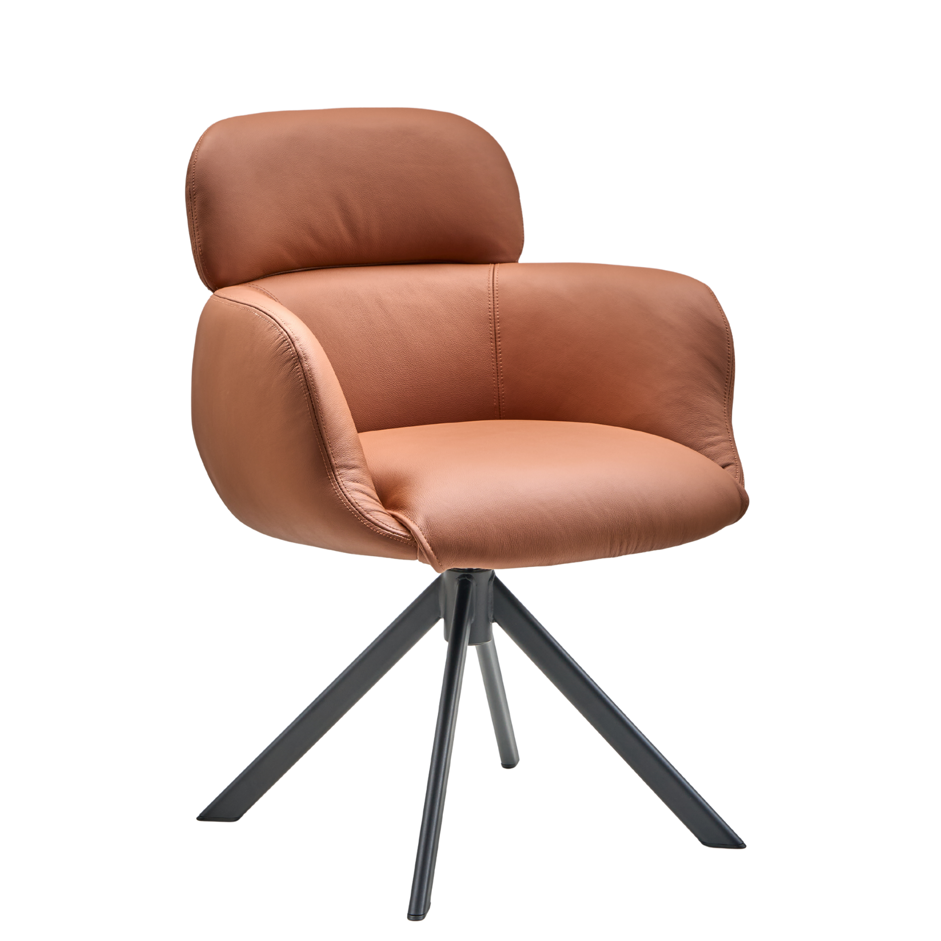 Sumo Esszimmerstuhl – Leder mit Drehgestell (Schwarz)